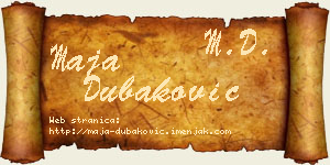 Maja Dubaković vizit kartica